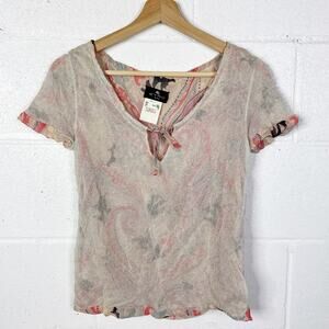 Etro Vintage Y2K Print Sheer Silk Top